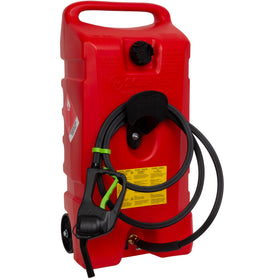 scepter Duramax Flo ’N Go front view showing red fuel caddy and mobility