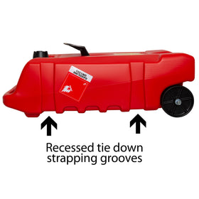 scepter caddy refueling a lawnmower demonstrating on-site convenience
