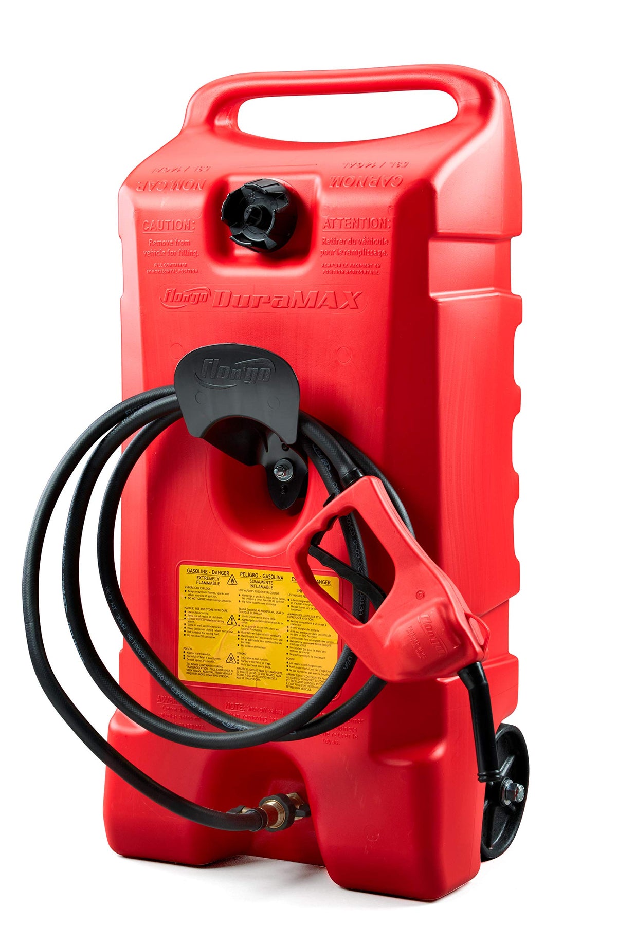 Scepter Duramax front view showing red 14-gallon tank for convenient storage