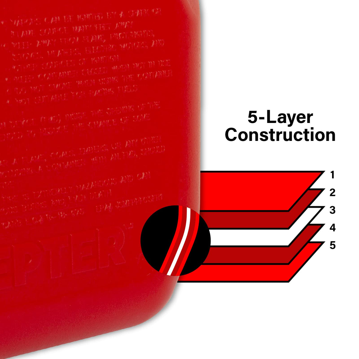 Scepter being used to refill a lawnmower illustrating clean, fast fill