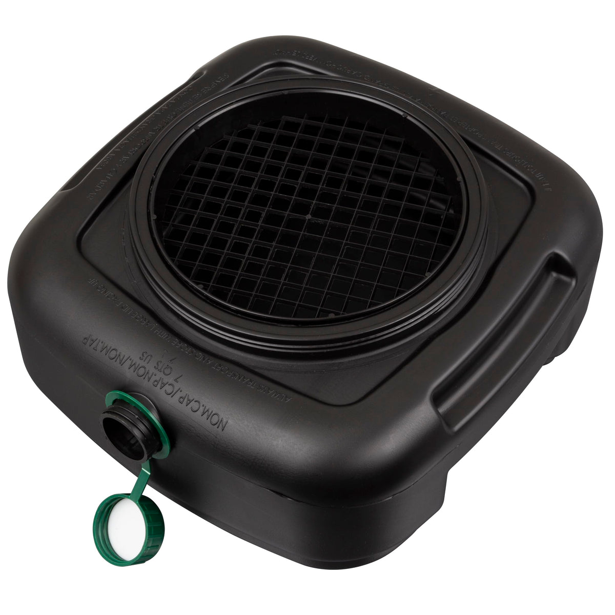 Scepter lid close-up showing screw-on closure for spill prevention benefit