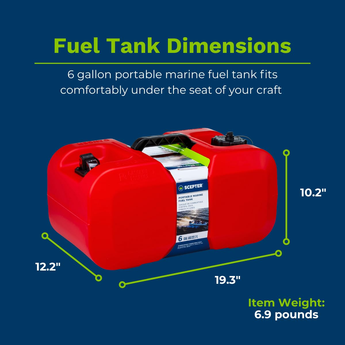 Scepter sight gauge and pickup detail for quick fuel level checks