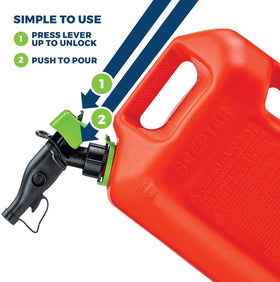 Scepter can next to a five-gallon marker showing true size and portability
