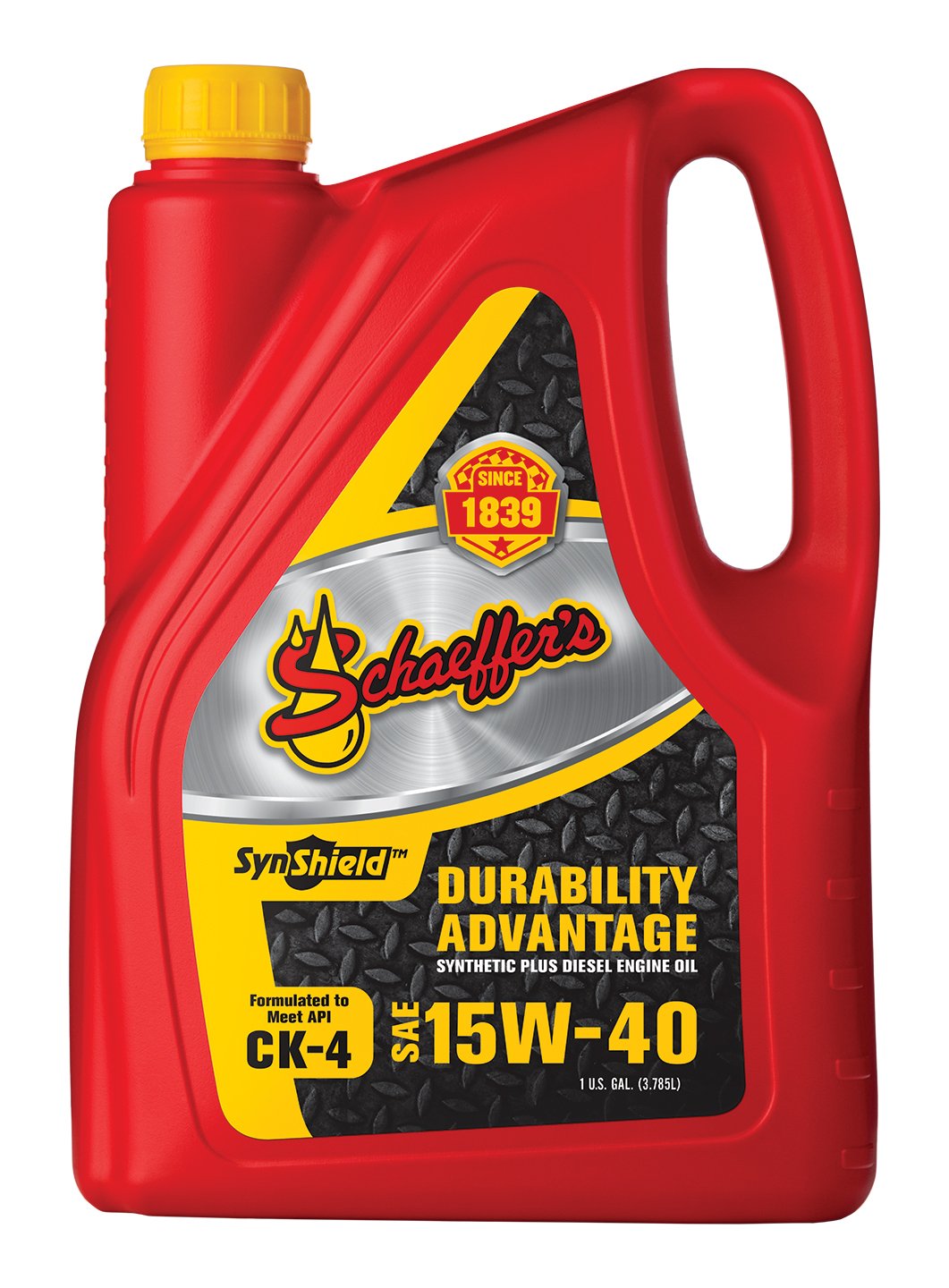 Schaeffer front label on 1-gallon bottle showing product and durable protection