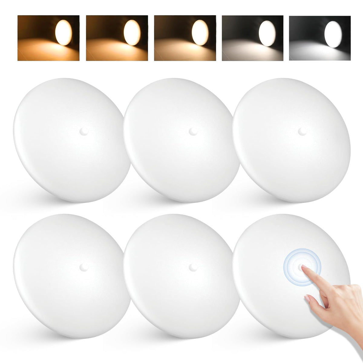 Scheinenda front view of six-pack dome lights showing compact design and easy storage benefit