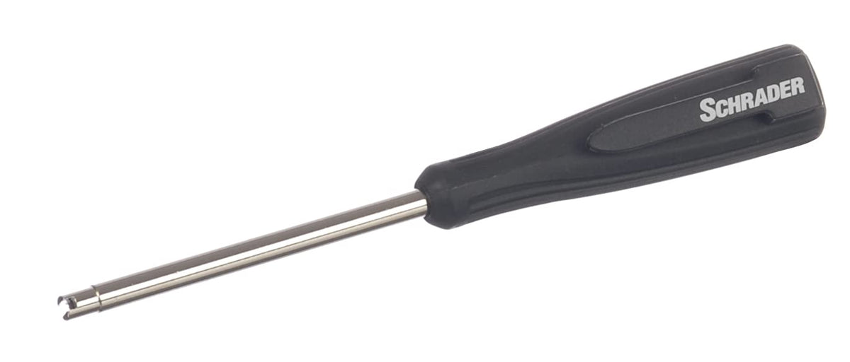 Schrader valve core torque tool front view ensuring consistent valve core torque