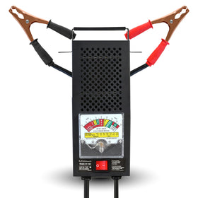 Schumacher BT-100 front view with clear meter, shows robust tester benefits