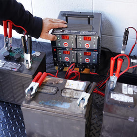 Schumacher DSR125 detachable clamps and 6-foot cables for fast secure battery connections
