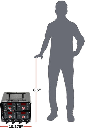 Schumacher DSR125 heavy-duty steel case with handle for easy transport between bays
