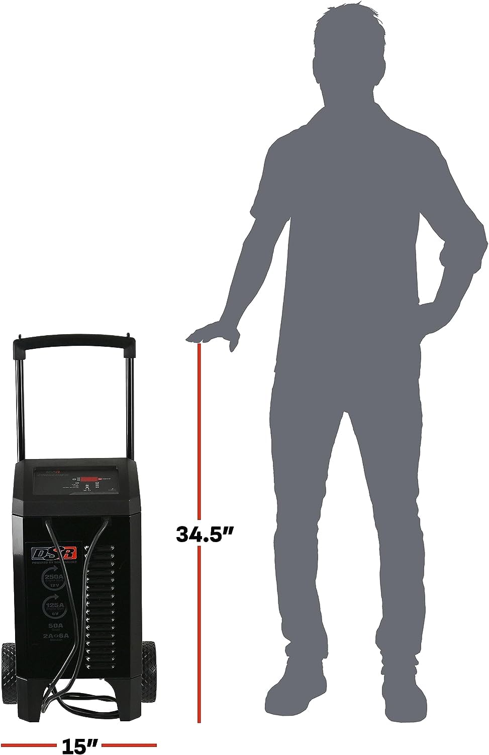 Schumacher DSR131 jump-starting a truck demonstrating high starting power on demand