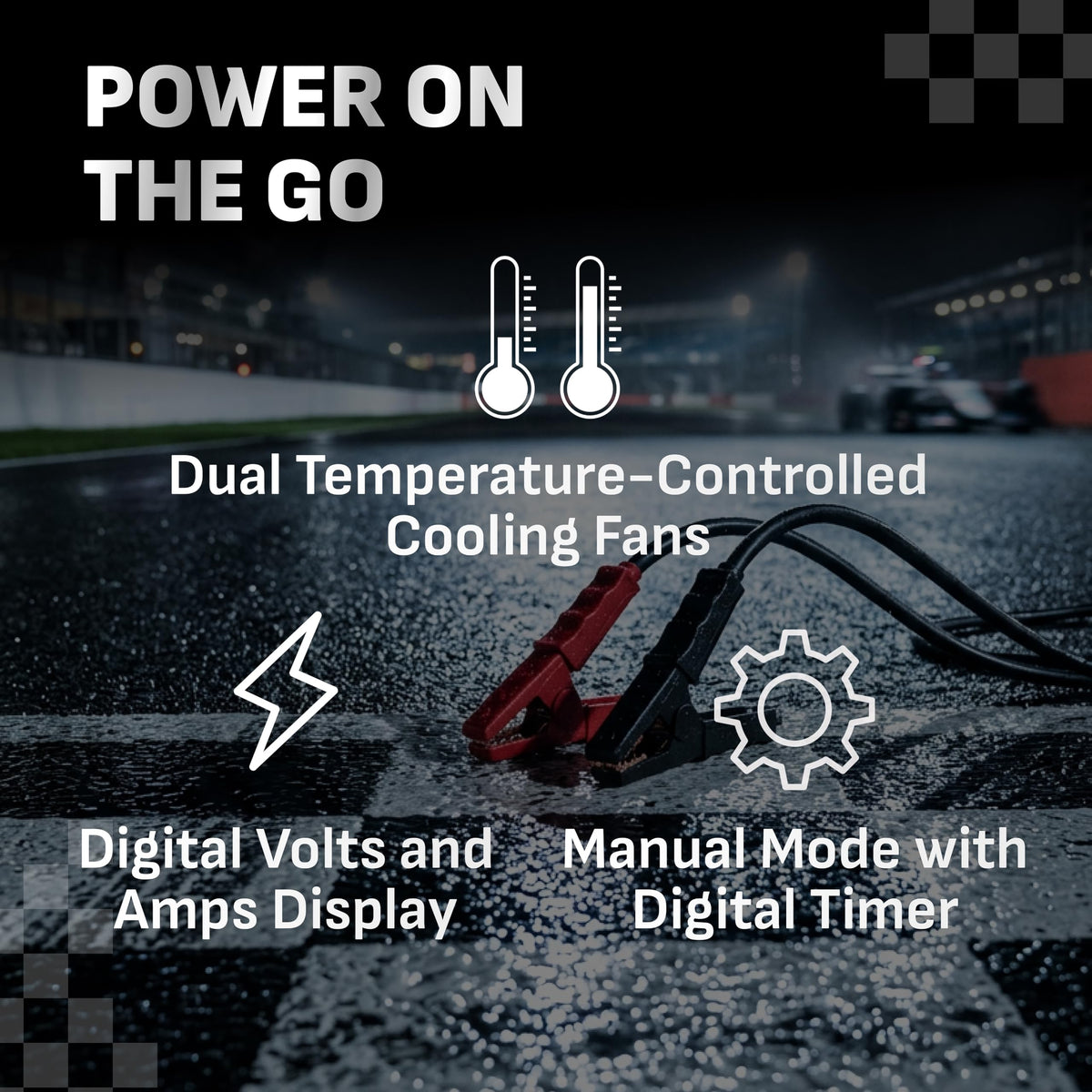 Schumacher INC100 heavy-duty 4-gauge booster cables delivering fast, low-resistance charging