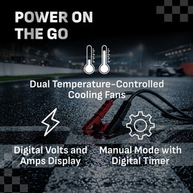 Schumacher INC100 heavy-duty 4-gauge booster cables delivering fast, low-resistance charging