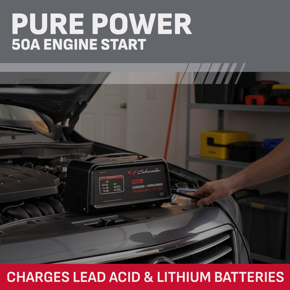 Schumacher SC1361 held by hand to show compact portable size benefit