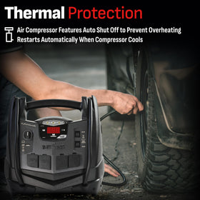 Schumacher SJ1332 AC outlets and USB port powering small appliances and charging devices