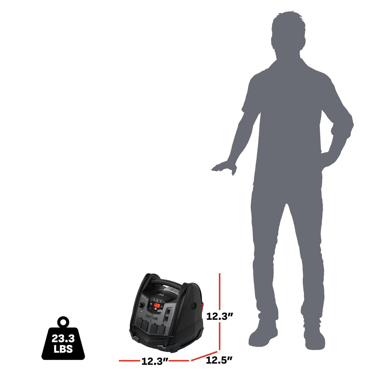 Schumacher SJ1332 inflator adapters and storage bag organized for easy transport