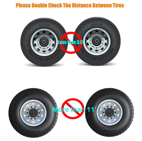 Schumaho wheel chock installed on camper tire demonstrating quick secure fit