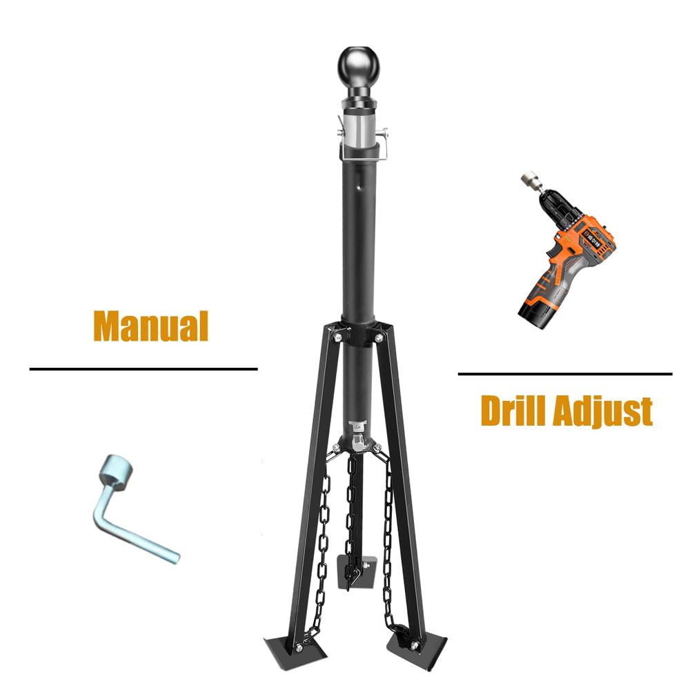 Schumaho stabilizer installed under a 5th-wheel trailer showing reduced sway benefit