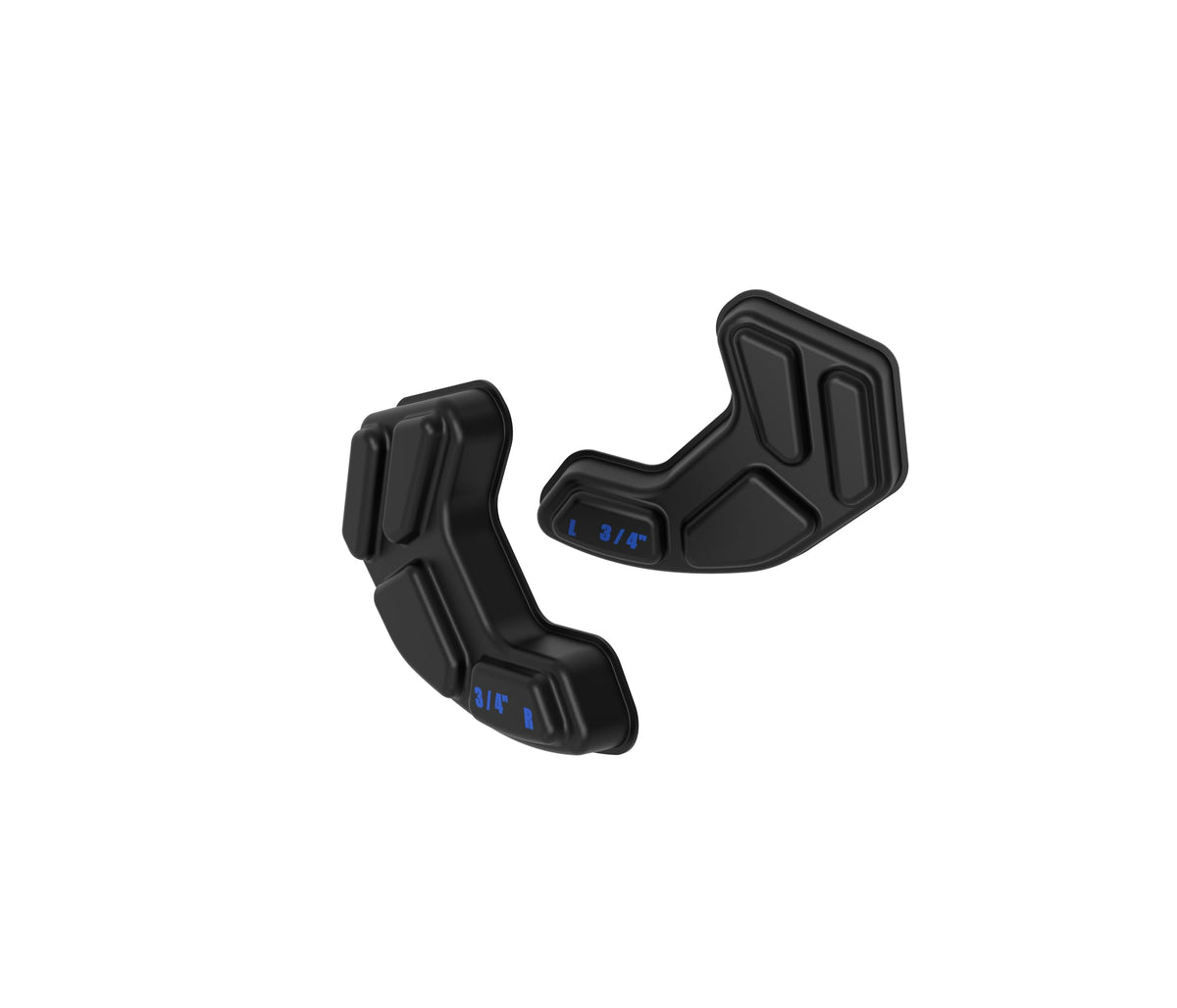 Schutt HSS jaw pads front view showing fit and moisture-resistant TPU benefit