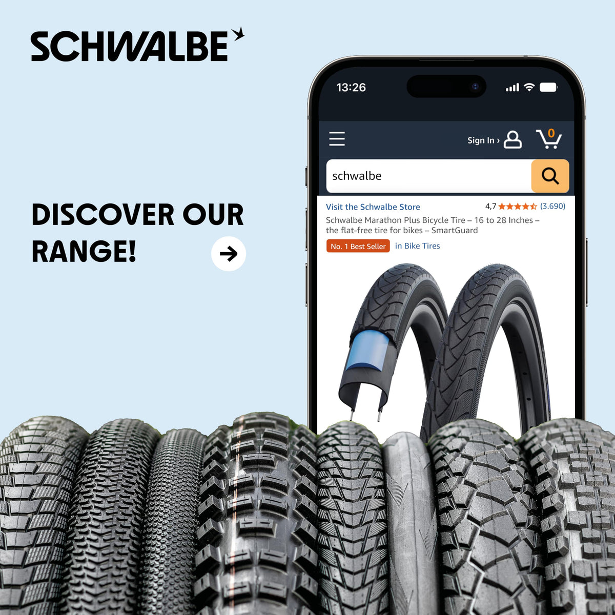 Schwalbe on a commuter bike showing fast roadside inflation advantage