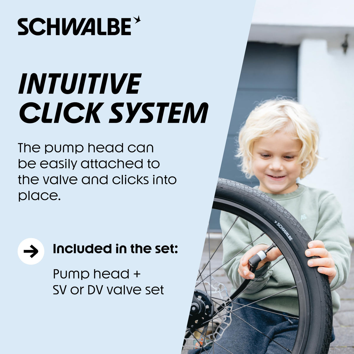 Schwalbe Clik valve shown next to coin illustrating compact size