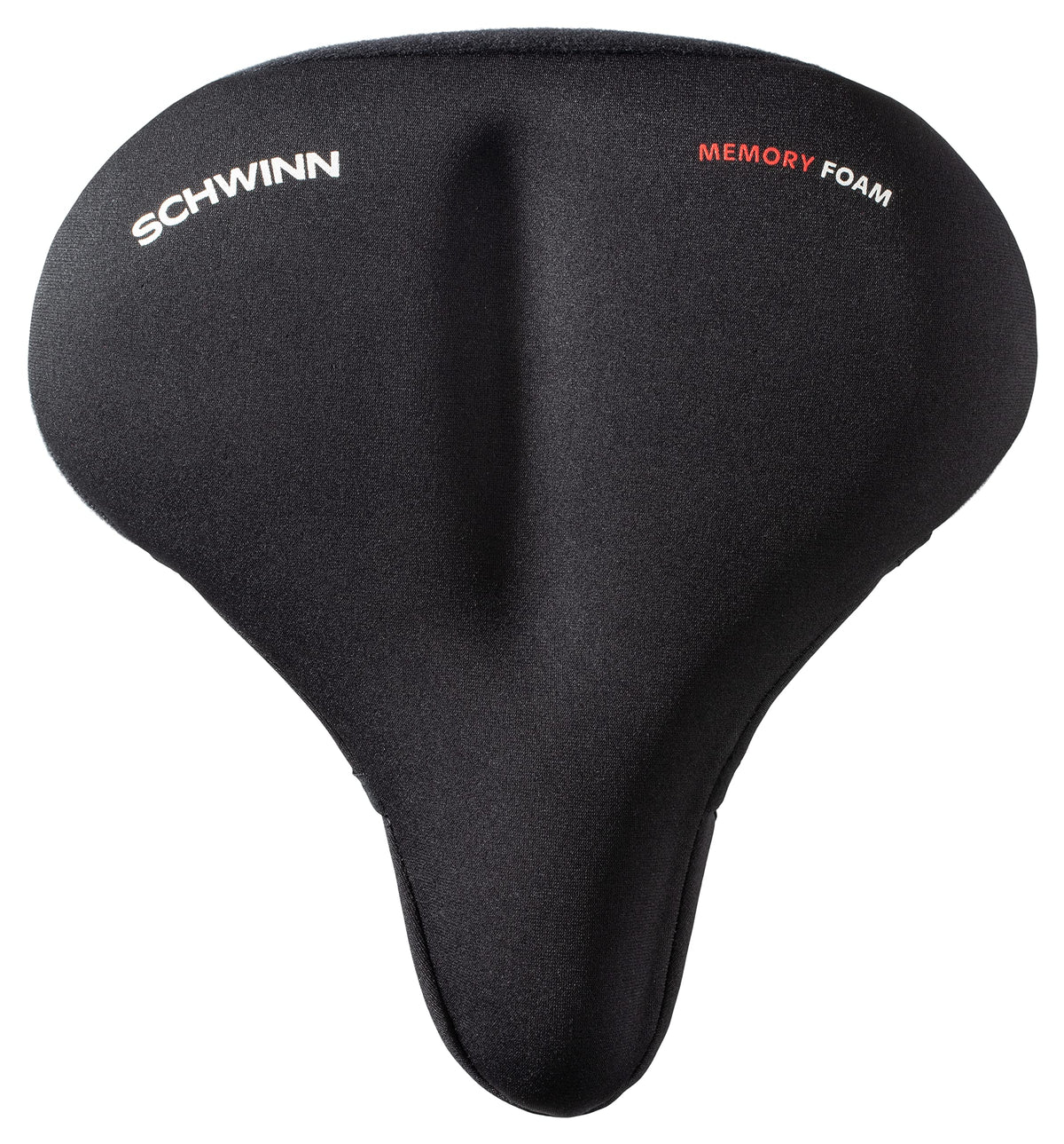 Schwinn front view of seat cover showing plush memory foam comfort