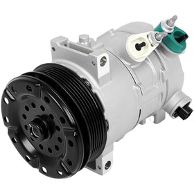 SCITOO front view of AC compressor showing mounting points and quick fit benefit