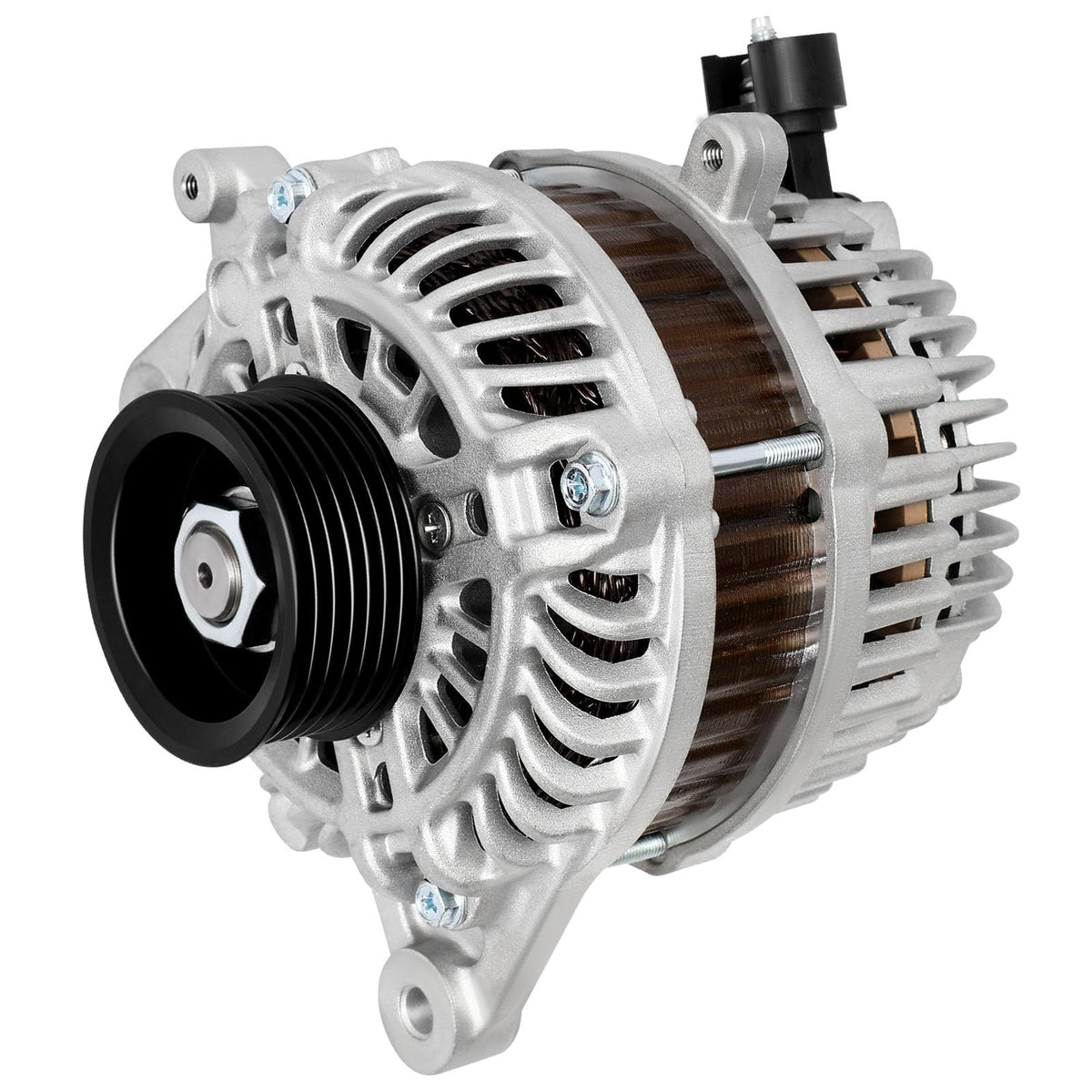SCITOO alternator front view showing mounting points and fitment benefit