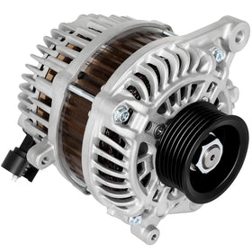 SCITOO alternator beside a ruler showing compact size for space-saving fit