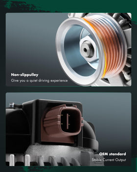 SCITOO alternator pulley and bearing close-up highlighting smooth rotation benefit