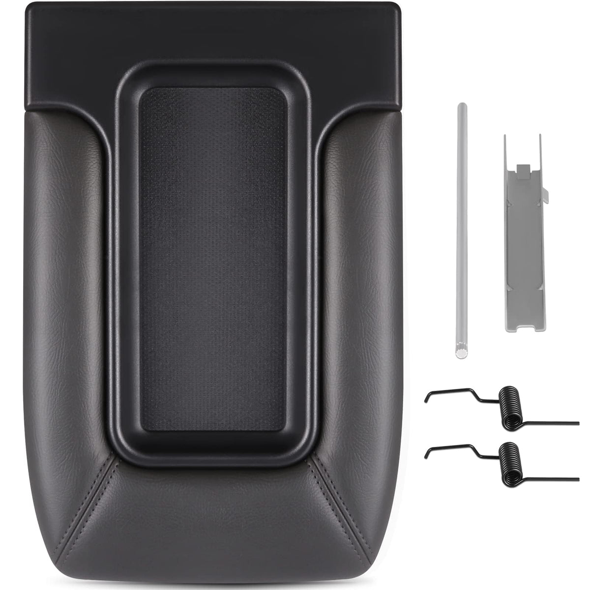 SCITOO front view of dark grey console lid showing OEM fit and finish