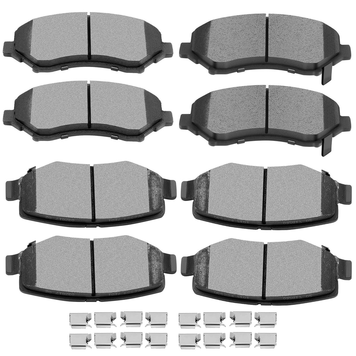 SCITOO ceramic brake pads kit front and rear packaging showing complete 8-piece set benefits
