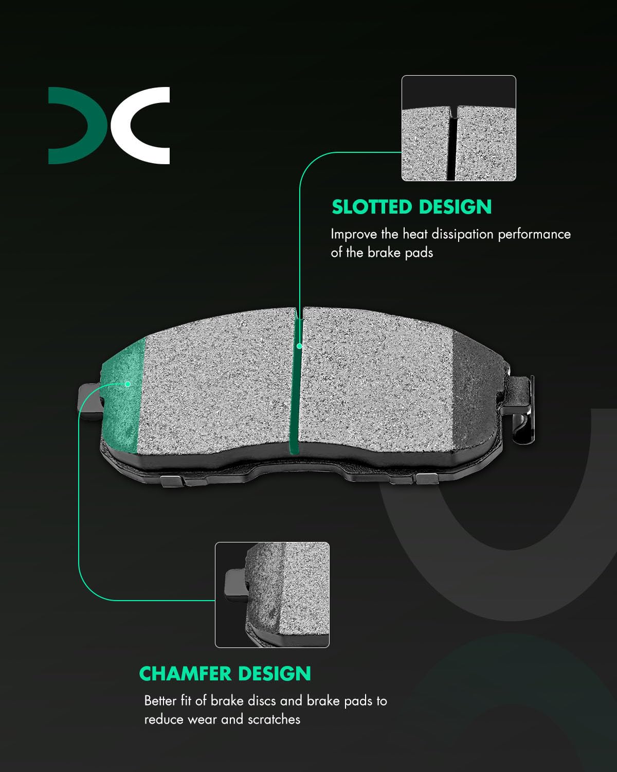 SCITOO ceramic surface close-up showing low-dust braking advantage