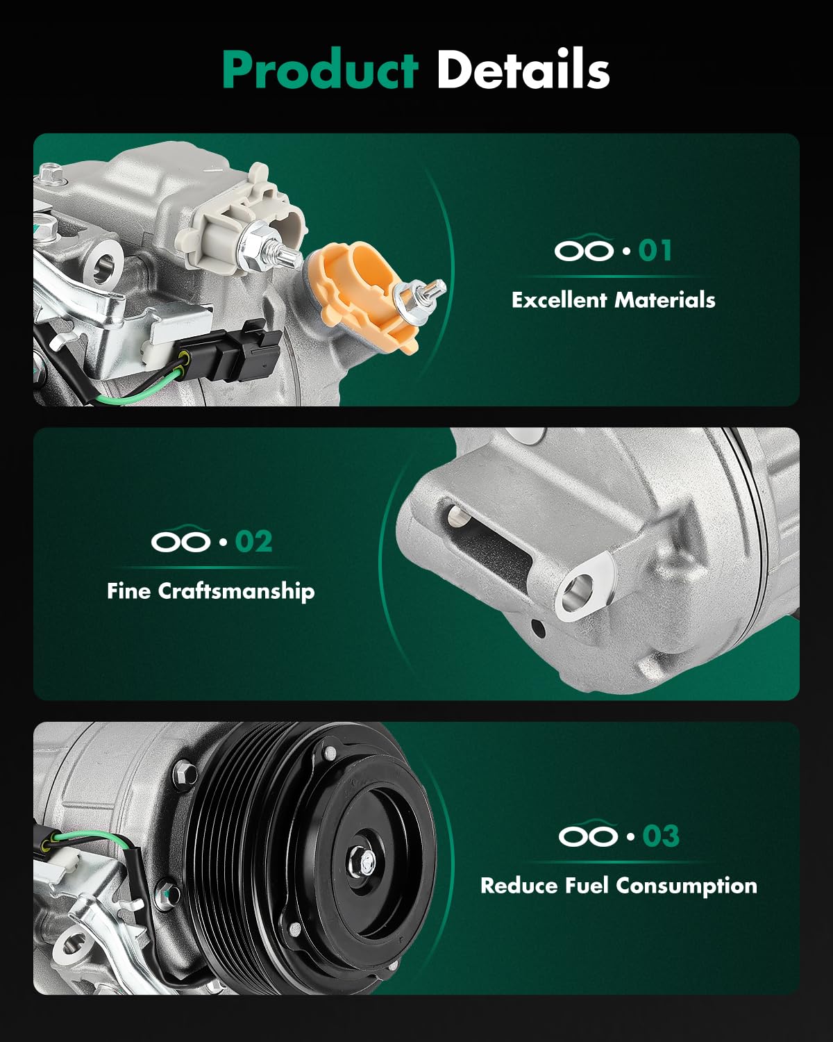SCITOO compressor installed in engine bay demonstrating direct-fit application
