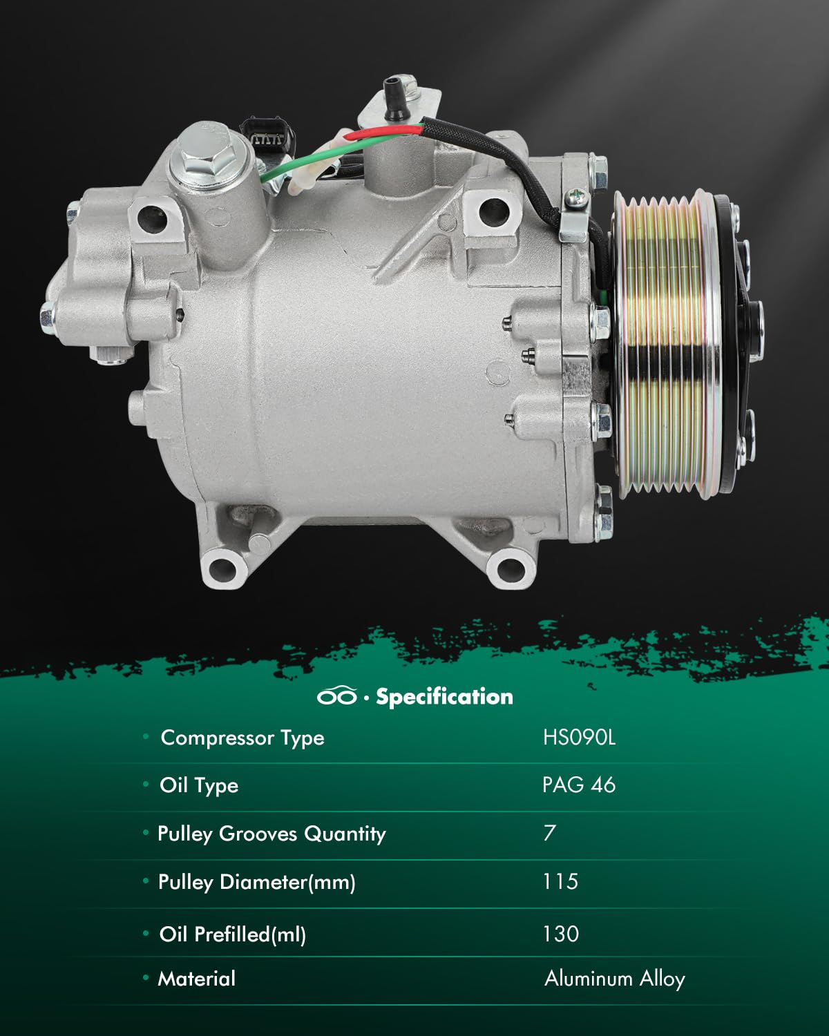 SCITOO compressor in a parked car scene conveying restored cabin comfort and cool driving experience