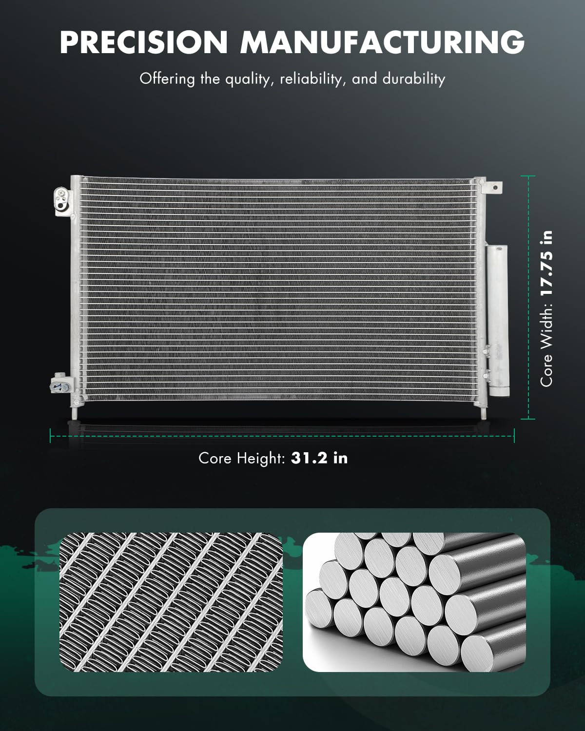 SCITOO condenser core close-up fins for improved cooling