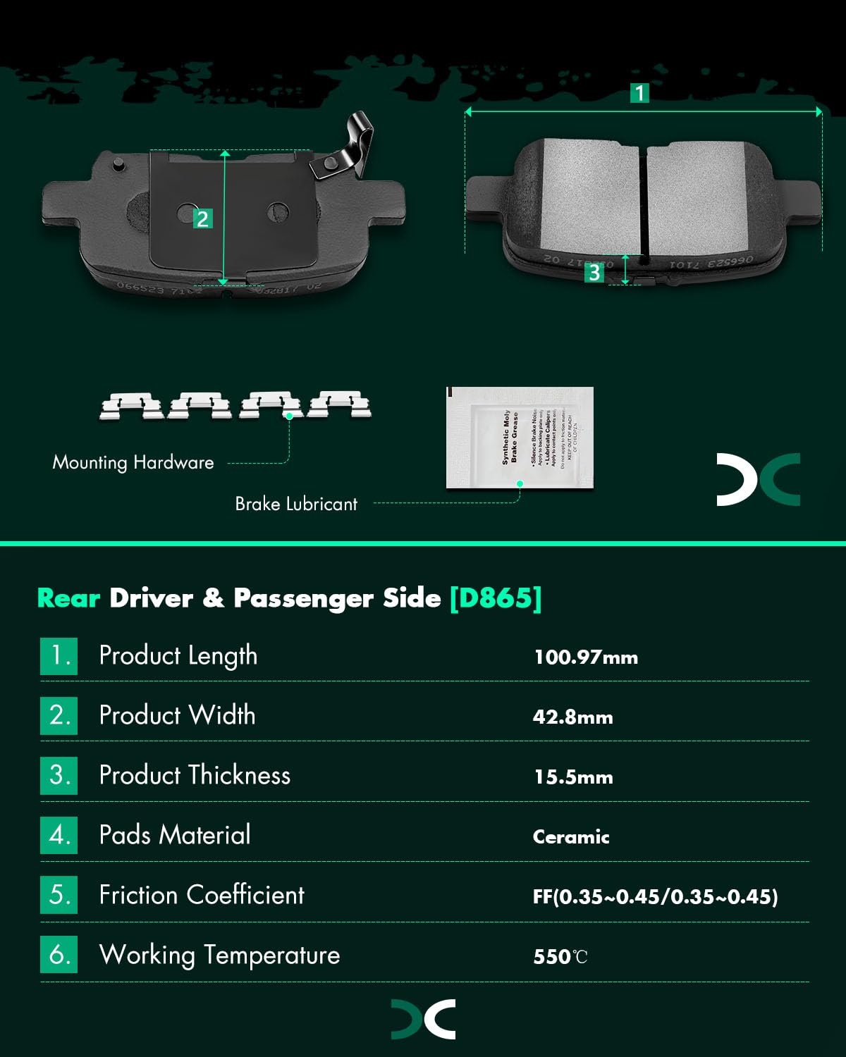 SCITOO pad gasket and backplate detail reducing vibration and noise