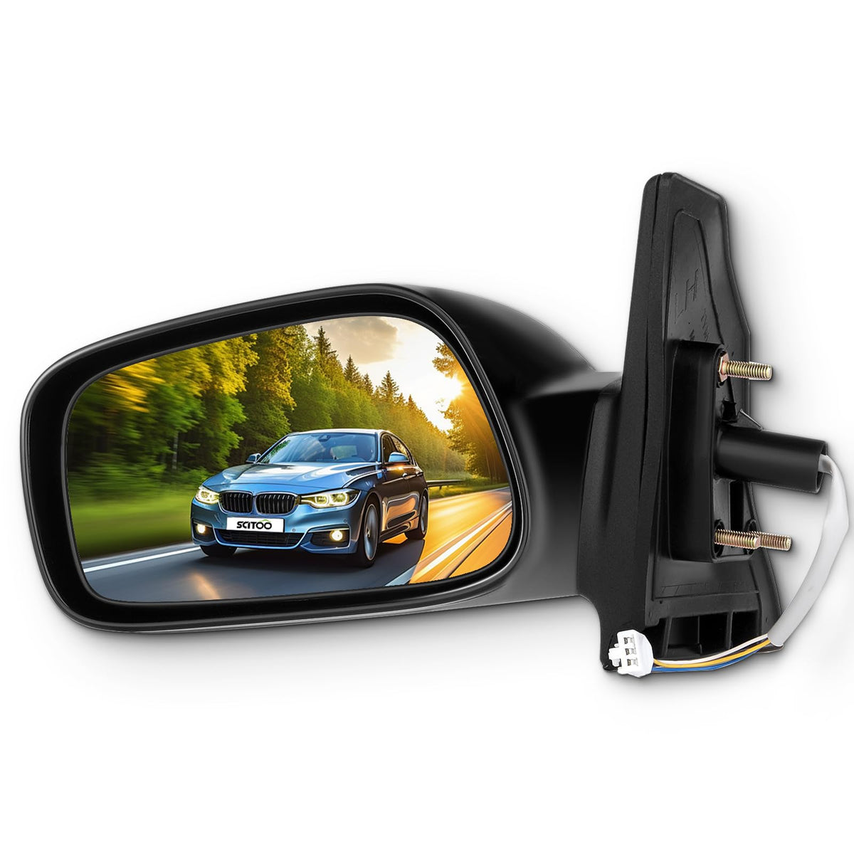 SCITOO driver-side mirror front assembly showing fit and finish