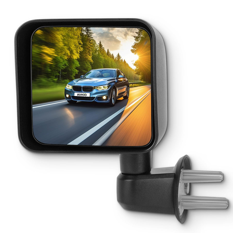 SCITOO driver side mirror front view showing OEM-style fit and durable finish