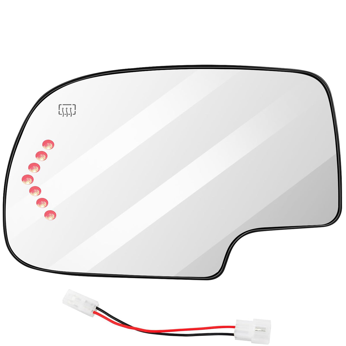 SCITOO driver side mirror front view showing exact shape and OEM fit for visibility restoration