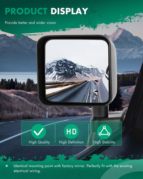 SCITOO mirror installed on Jeep Wrangler demonstrating direct-fit, no-mod benefit