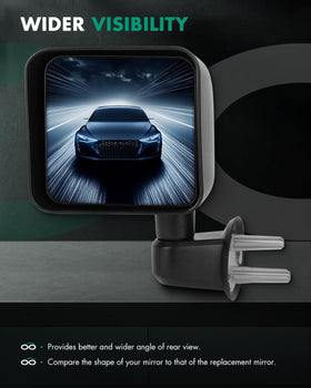 SCITOO mirror mounting point detail highlighting identical OEM mount advantage