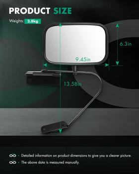 SCITOO dual-glass detail with spotter mirror reducing blind spots