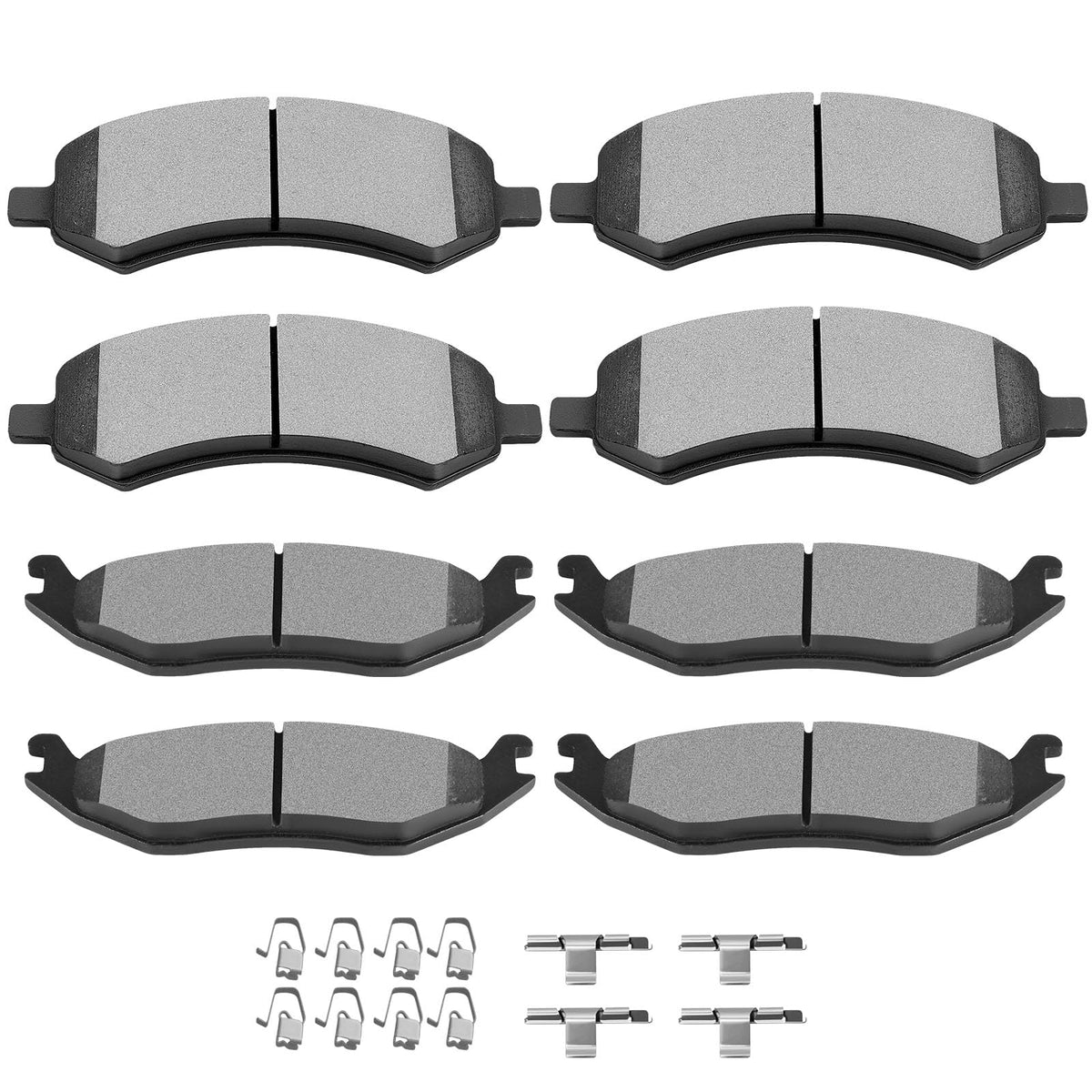 SCITOO front and rear brake pad packaging showing kit and contents for quick identification and fitment