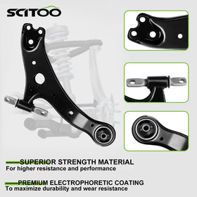 SCITOO front lower ball joint detail with boot, protecting joint for longer life