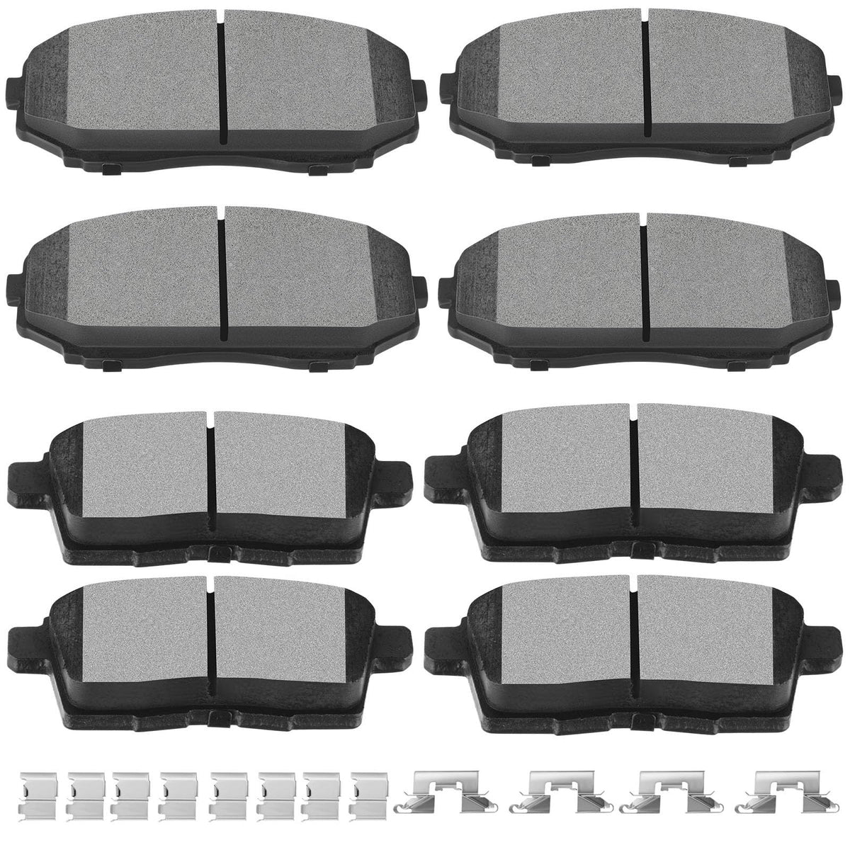 SCITOO front packaging view showing 8-piece ceramic brake pads and easy install benefit
