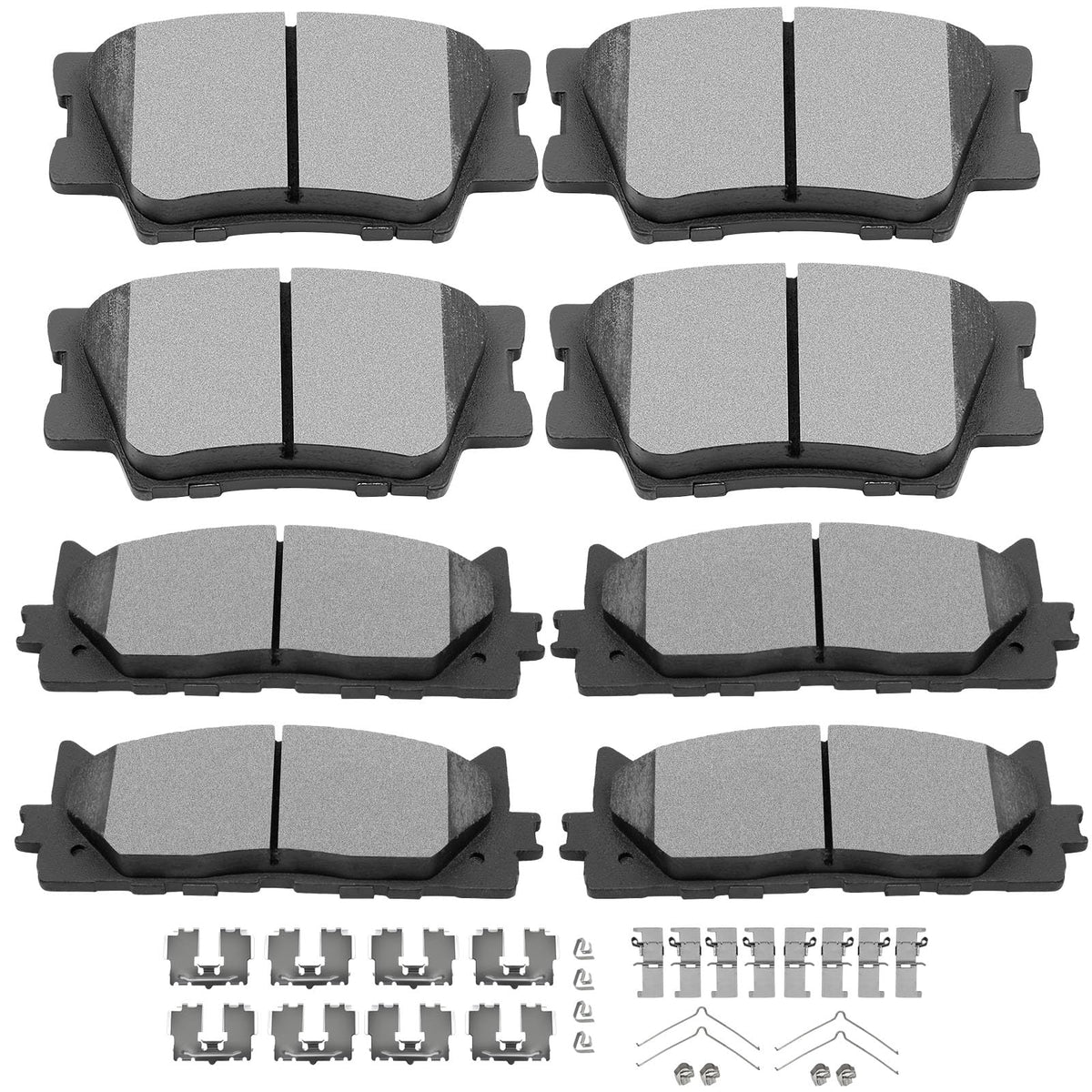 SCITOO front packaging showing full brake pad kit and fitment details, reduces installation guesswork