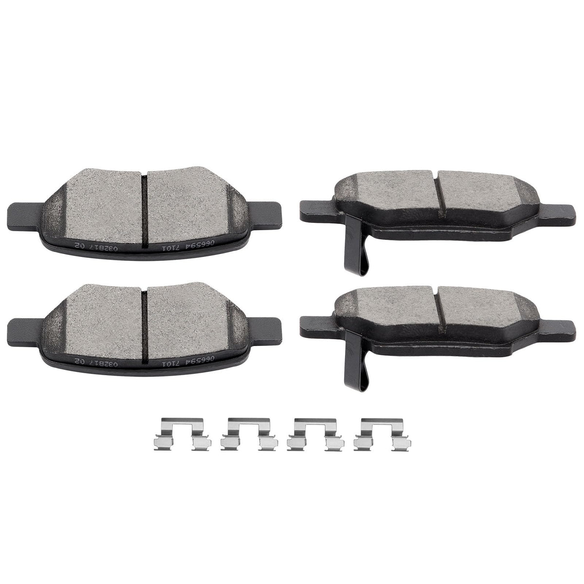 SCITOO front view of rear pad pair showing precise fit and improved control
