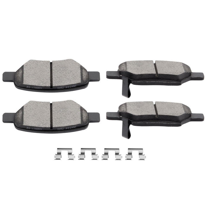 SCITOO front view of rear pad pair showing precise fit and improved control