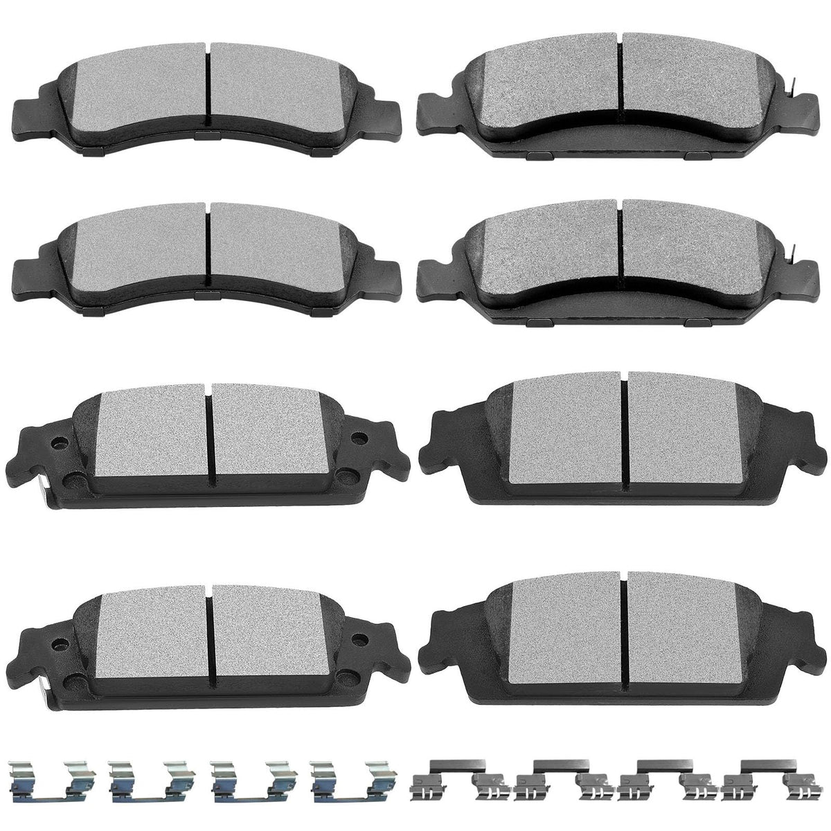 SCITOO front semi-metal pads closeup showing durable friction surface benefit