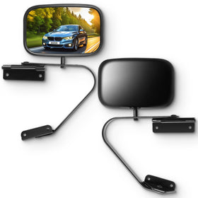 SCITOO front view of driver and passenger towing mirrors showing full coverage